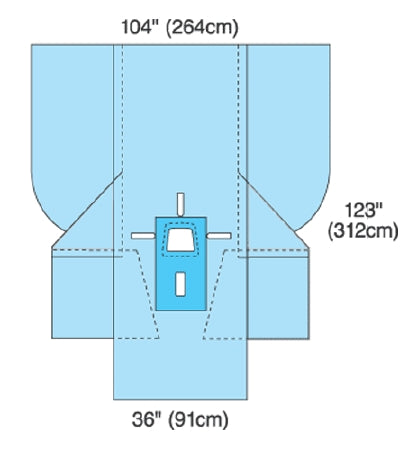 Cardinal Abdominal Drape Laparoscopy / Pelviscopy Drape 104 W X 36 W X 123 L Inch Sterile