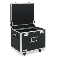 Vaultz® Locking Mobile File Chest, Letter/Legal Files, 17.5" x 15.5" x 14.5", Black/Chrome