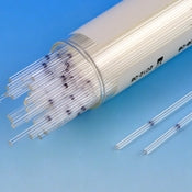Globe Scientific Capillary Blood Collection Tube Micro-hematocrit Ammonium Heparin Additive 0.5 X 75 mm 18 µL Black Stripe Without Closure Glass Tube