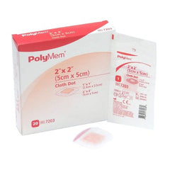 Ferris Manufacturing Adhesive Strip PolyMem® 2 X 2 Inch Polyurethane / Film Square Pink / White Sterile
