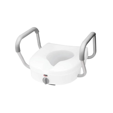 Apex-Carex Healthcare Raised Toilet Seat with Arms Carex® E-Z Lock™ 5 Inch Height White 300 lbs. Weight Capacity