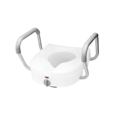 Apex-Carex Healthcare Raised Toilet Seat with Arms Carex® E-Z Lock™ 5 Inch Height White 300 lbs. Weight Capacity