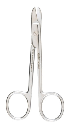 Miltex Wire Cutting Scissors Miltex® 4-3/4 Inch Length OR Grade German Stainless Steel NonSterile Finger Ring Handle Curved Blade Blunt Tip / Blunt Tip - M-545354-4299 - Each