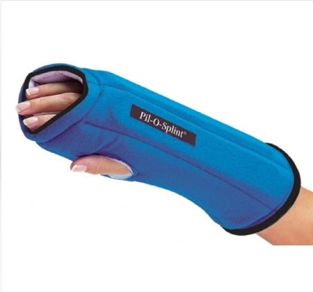 DJO Resting Wrist / Hand Splint ProCare® IMAK® RSI Adjustable Pil-O-Splint® Cotton / Flannel / Foam Left or Right Hand Blue One Size Fits Most