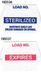 Steris Pre-Printed Label Barkley® Communication Fill In Blue / White Sterilized Load No. Blue Sterilization Label - M-545746-4945 - Box of 1