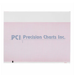 Precision Charts ECG Recording Paper Thermal Paper 8-1/2 X 11 Inch Z-Fold Red Grid