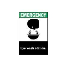 Fisher Scientific Wall Sign First Aid Sign Emergency Eye Wash Station With Pictogram - M-549168-1259 - Each
