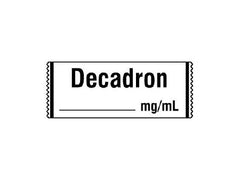 Shamrock Scientific Drug Label UAL™ Anesthesia Label Decadron_mg/mL White 1/2 X 1 Inch - M-549205-1796 - Roll of 1