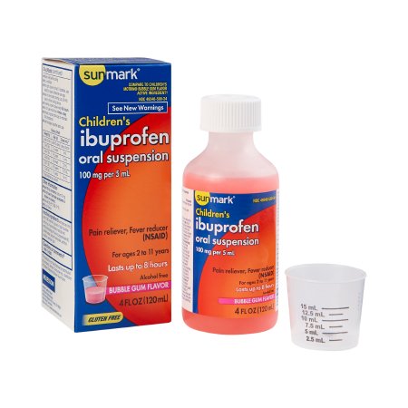 Children's Pain Relief sunmark® 160 mg / 5 mL Strength Ibuprofen Oral Suspension 4 oz.