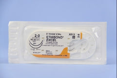 J & J Healthcare Systems Suture with Needle Ethibond Nonabsorbable Coated White Suture Braided Polyester Size 2 - 0 36 Inch Suture Double-Armed 26 mm Length 1/2 Circle Taper Point Needle