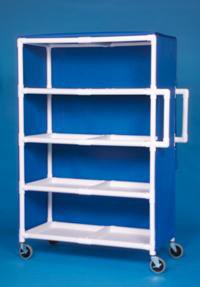 IPU Linen Cart with Cover Standard Line 4 Shelves PVC 3 Inch Twin Casters - M-550120-4203 - Each