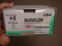 Suture with Needle Nurolon Nonabsorbable Coated Black Suture Braided Nylon Size 1 18 Inch Suture 1-Needle 48 mm Length 1/2 Circle Taper Point Needle