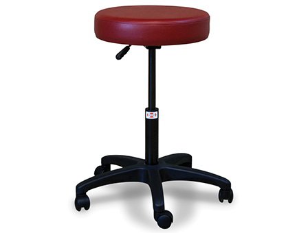 Hausmann Industries Economy Air-Lift Stool Single Lever Height, Hand Operated Air Spring Pneumatic Height 5 Casters Oak Brown