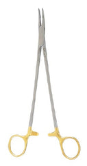 Miltex Needle Holder 8-1/4 Inch Length Curved Fine Serrated Jaw Finger Ring Handle - M-551750-2127 - Each