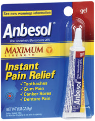 Glaxo Smith Kline Oral Pain Relief Anbesol® 20% Strength Benzocaine Oral Gel 0.33 oz.