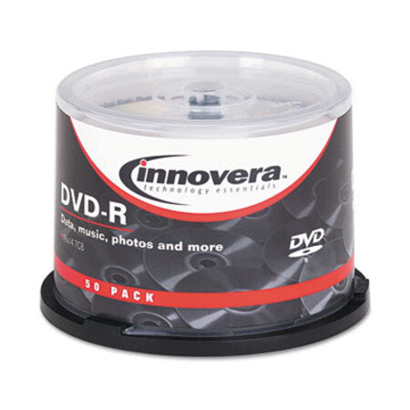 Innovera® DVD-R Discs, 4.7GB, 16x, Spindle, Silver, 50/Pack