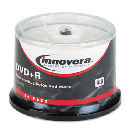 Innovera® DVD+R Discs, 4.7GB, 16x, Spindle, Silver, 50/Pack