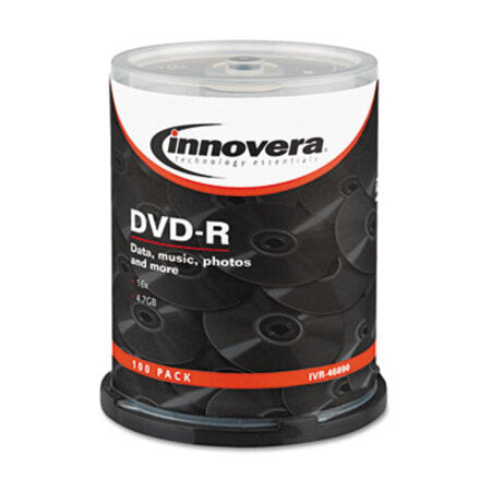 Innovera® DVD-R Discs, 4.7GB, 16x, Spindle, Silver, 100/Pack