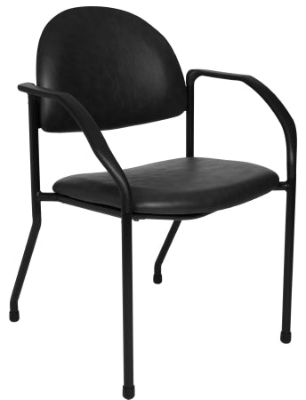 Side Chair McKesson Black Fixed Armrests Poly-Foam Upholstery