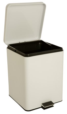 Trash Can with Plastic Liner McKesson 20 Quart Square White Steel Step On - M-553990-4599 - Each