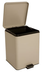 Trash Can with Plastic Liner McKesson 20 Quart Square Beige Steel Step On - M-553992-3197 - Each