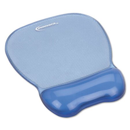 Innovera® Gel Mouse Pad w/Wrist Rest, Nonskid Base, 8-1/4 x 9-5/8, Blue