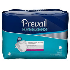 First Quality Unisex Adult Incontinence Brief Prevail® Breezers® Large Disposable Heavy Absorbency - M-554688-2533 - Pack of 18