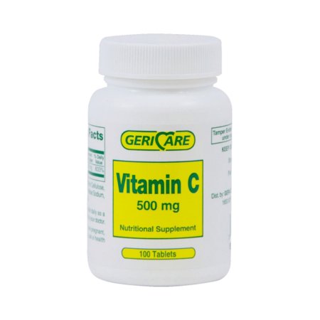 Vitamin C Supplement Geri-Care Ascorbic Acid 500 mg Strength Tablet 100 per Bottle