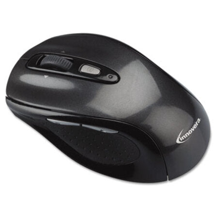 Innovera® Wireless Optical Mouse with Micro USB, 2.4 GHz Frequency/32 ft Wireless Range, Gray/Black