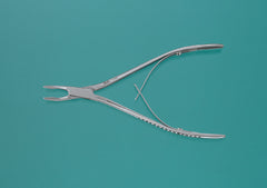 Microsurgical Rongeur Friedman Curved, Very Delicate Double Spring Plier Type Handle 1.3 mm Bite X 5-1/2 Inch Length