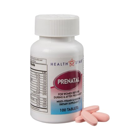 Prenatal Vitamin Supplement Geri-Care HealthStar Tablet 100 per Bottle