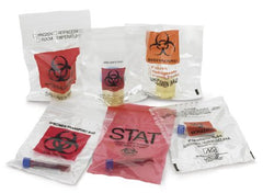 Medegen Medical Products LLC Specimen Transport Bag with Document Pouch Lab Guard® 8 X 10 Inch Polyethylene Zip Closure Biohazard Symbol / Storage Instructions NonSterile
