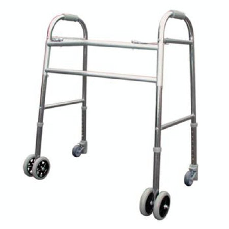 Patterson Medical Supply Bariatric Dual Release Walker Adjustable Height Aluminum Frame 700 lbs. Weight Capacity 34 to 38 Inch Height