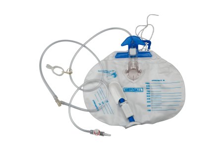 Cardinal Urinary Drain Bag Dover™ Anti-Reflux Valve Sterile 1000 mL Plastic