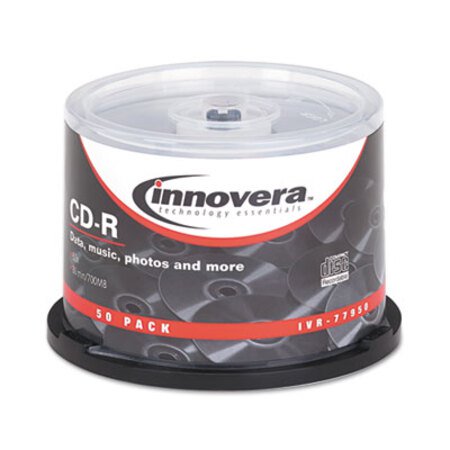 Innovera® CD-R Discs, 700MB/80min, 52x, Spindle, Silver, 50/Pack