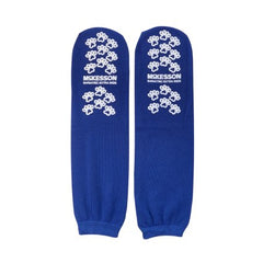 Slipper Socks McKesson Terries™ Bariatric / Extra Wide Royal Blue Above the Ankle