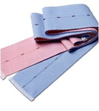 Cardinal Ultrasound Belt Kendall™ Buttonhole Abdominal Belt Pink and Blue Striped / 2-3/8 X 48 Inch For Use With Toco and Ultrasound Transducers