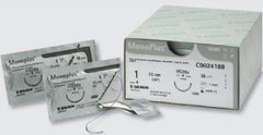 Suture with Needle MonoPlus® Absorbable Uncoated Violet Suture Monofilament Polydioxanone Size 3 - 0 70 cm Suture 1-Needle 19 mm Length 3/8 Circle Reverse Cutting Needle