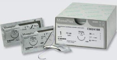 Suture with Needle MonoPlus® Absorbable Uncoated Violet Suture Monofilament Polydioxanone Size 5 - 0 45 cm Suture 1-Needle 19 mm Length 3/8 Circle Reverse Cutting Needle