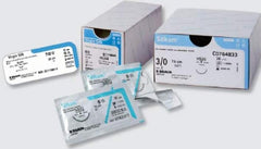 Suture with Needle Silkam® Nonabsorbable Coated Black Suture Braided Silk Size 3 - 0 45 cm Suture 1-Needle 19 mm Length 3/8 Circle Reverse Cutting Needle