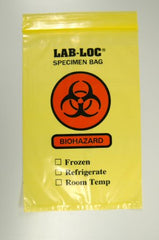 Elkay Plastics Specimen Transport Bag with Document Pouch Lab-Loc® 6 X 9 Inch LDPE Zip Closure Biohazard Symbol / Storage Instructions NonSterile