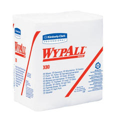 Kimberly Clark Task Wipe WypAll® X80 Heavy Duty White NonSterile Cellulose / Polypropylene 12 X 12-1/2 Inch Reusable - M-560827-1440 - Case of 200