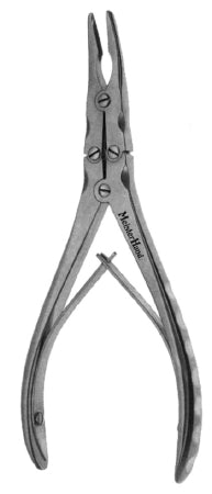 Rongeur MeisterHand® Beyer Slightly Curved Double Action, Double Spring Plier Type Handle 3.5 mm Jaw X 7 Inch Length