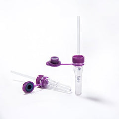 Ram Scientific Safe-T-Fill® Capillary Blood Collection Tube Whole Blood Tube K2 EDTA Additive 10.8 X 46.6 mm 200 µL Purple Self-Sealing Plug Plastic Tube