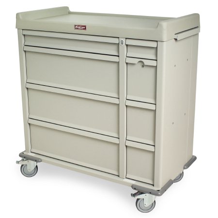 Harloff Medication Cart Standard Line Steel Body / Aluminum Drawers 45-3/4 H X 43 W X 23-1/2 D Inch Hammer Beige (Sand) - M-563937-4925 - Each