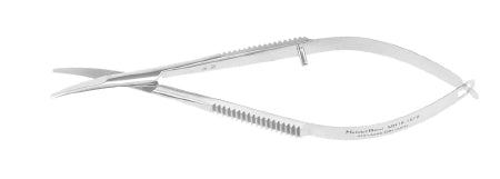 Miltex Corneal Scissors MeisterHand® Castroviejo 3-3/4 Inch Length Surgical Grade Stainless Steel NonSterile Finger Ring Handle Curved Blunt Tip / Blunt Tip - M-565074-1223 - Each