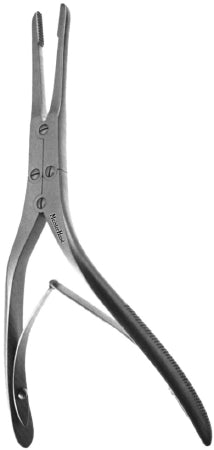 Miltex Septum Morselizer Forceps MeisterHand® Rubin 8 Inch Length OR Grade German Stainless Steel NonSterile NonLocking Plier Handle with Spring Straight Deeply Serrated Jaws - M-565147-3504 - Each