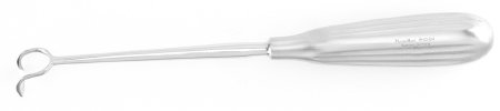 Miltex Adenoid Curette MeisterHand® Barnhill 8-1/2 Inch Length Single-ended Hollow Handle with Grooves Size 2, 15 mm Tip Curved Fenestrated Rectangular Tip - M-565164-3298 - Each