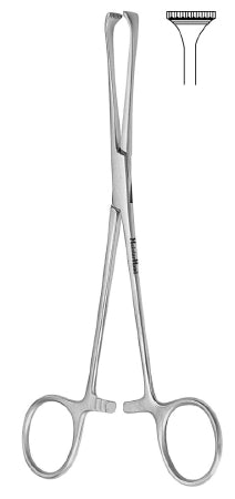 Miltex Tissue Forceps MeisterHand® Allis-Adair 6-1/2 Inch Length Surgical Grade German Stainless Steel NonSterile Ratchet Lock Finger Ring Handle Straight 9 X 10 Teeth - M-565204-1074 - Each