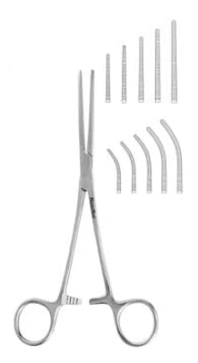 Miltex Hemostatic Forceps MeisterHand® Rochester-Pean 8 Inch Length Surgical Grade German Stainless Steel NonSterile Ratchet Lock Finger Ring Handle Straight Serrated Tips - M-565234-1234 - Each